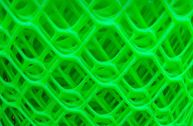 Green pvc hexagonal